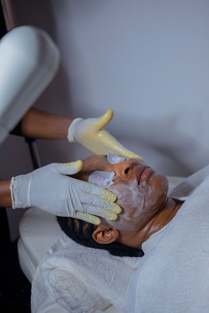 A relaxing skincare facial treatment at a spa in Abuja, Nigeria.